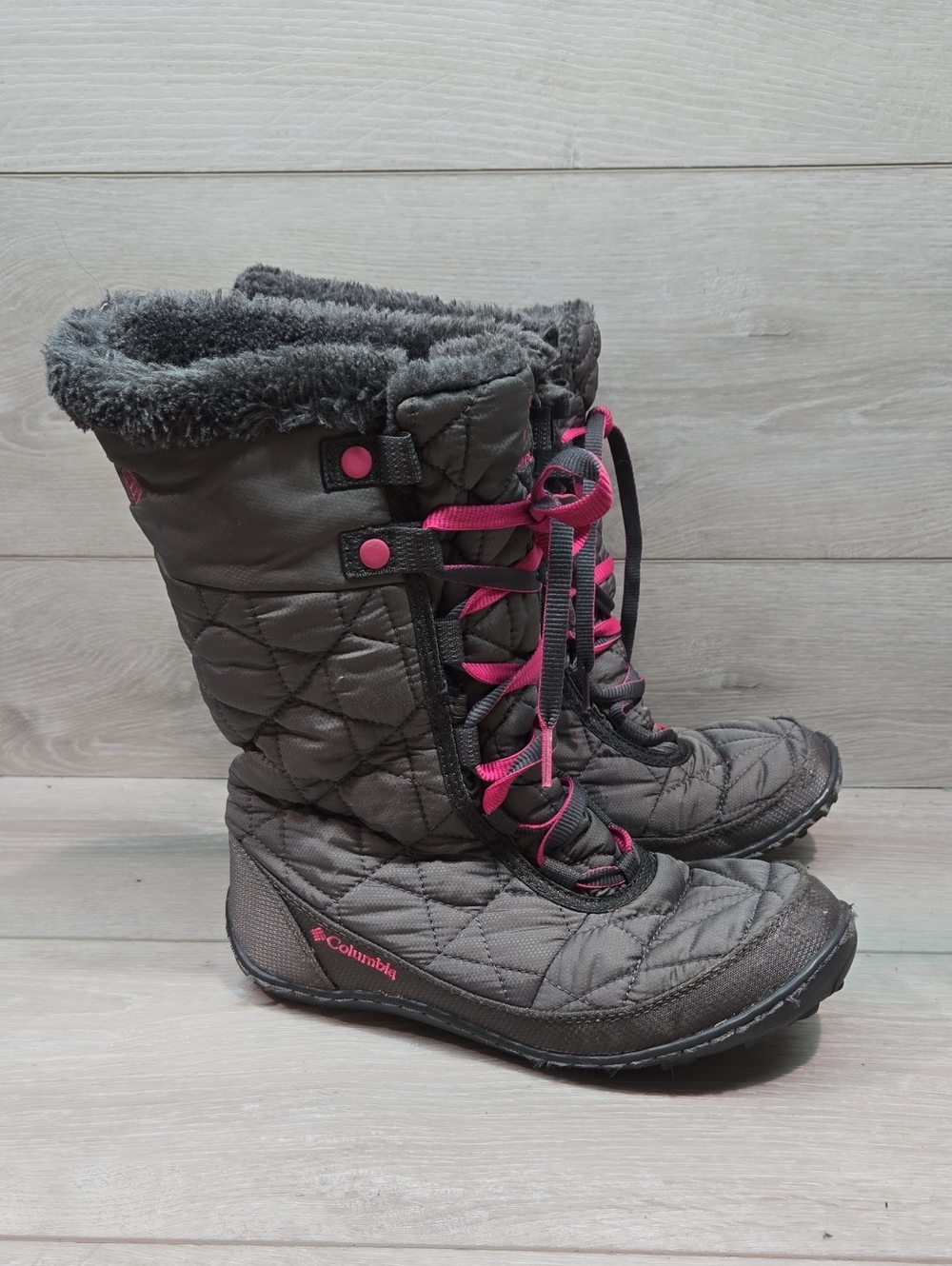 Columbia Women Omni Grip Tall Quilted Winter Boots Waterproof Shoes Sz 5